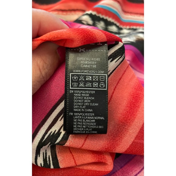 Forever 21 Serape Southwest Print Sheer Top - Sz S - Picture 10 of 10